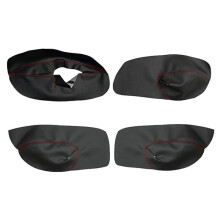 LHD Door Panel Cover for - 4 MK4 1998 - 2005 Car Door Armrest Panel Cover Sticker Trim Black with Red