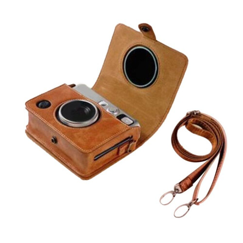 PU Leather Camera Bag for  Instax  EVO Protective Case with Shoulder Strap Camera Accessory Storage D