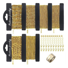 Necklace Chains for Jewelry Making 6 Rolls Stainless Steel Jewelry Chains and Jewelry Making Chains with Lobster Clasps