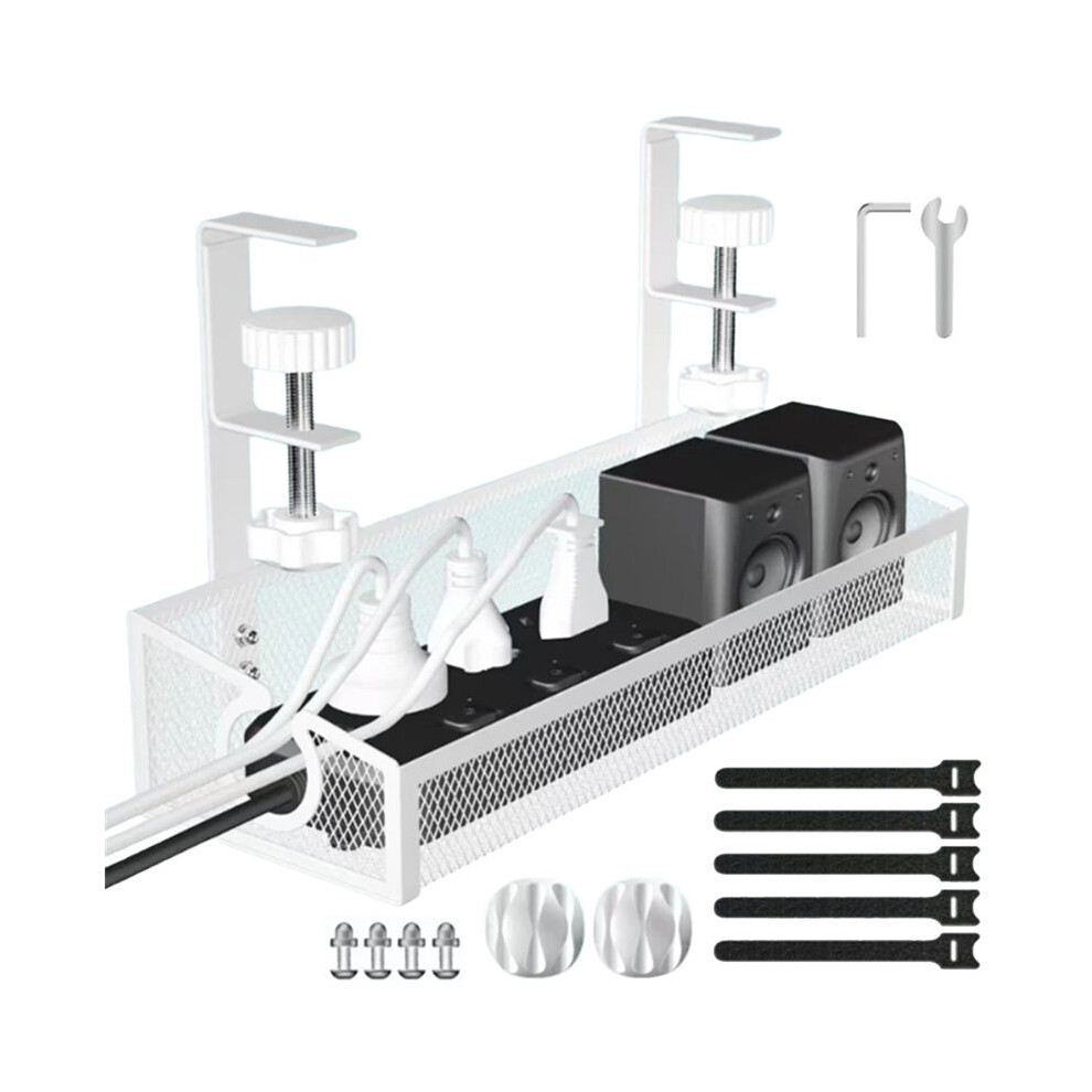 No Drilling Extendable Under Desk Box Tray And Cord Organizer Clamp Mount Computer Desk Wire Organizer 6033318345611