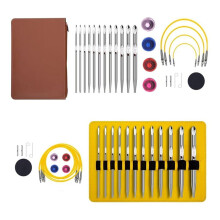 Tunisian Crochet Hook Set with Cable Aluminium Interchangeable Crochet Hook Set Crochet Hook 26 Pcs Crochet Hook Set