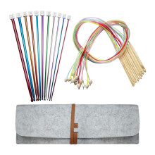 Tunisian Crochet Hooks Set with Case: 24pcs Tunisian Crochet Bamboo Hooks Set with Cable Afghan Crochet Aluminum Hooks