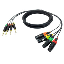 4 Channel 1/4 Inch TRS to XLR Cables 6.35mm Jack Stereo Audio Balanced  to XLR Microphone Cables 300cm