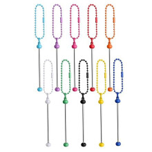 10Pcs Bag Pendant Round Chain Accessory DIY Handmade Beaded Zipper Decorative Beadable Desk Accessories