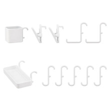 Miniature Furniture Pegboard Accessories Hook Wall Storage Rack for Doll Kitchen Decoration Accessories Toy White
