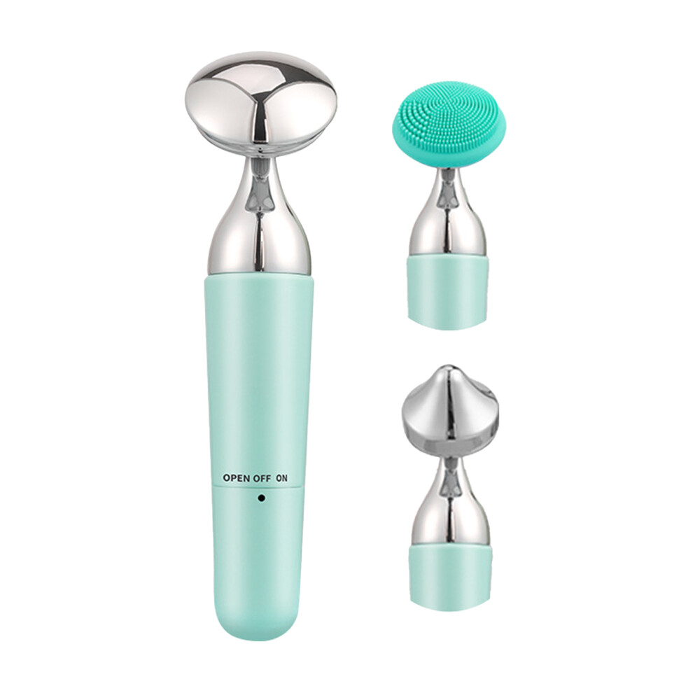 Penghui-Toys Green (, Import Cleansing Brush Massage Head) Battery Facial Cleanser & Massager For Skin Care