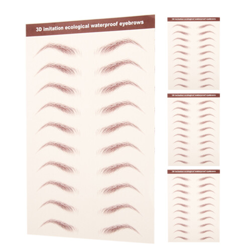 Sourcils Adhésifs Transfert Eau Look Naturel 3D Marron 2