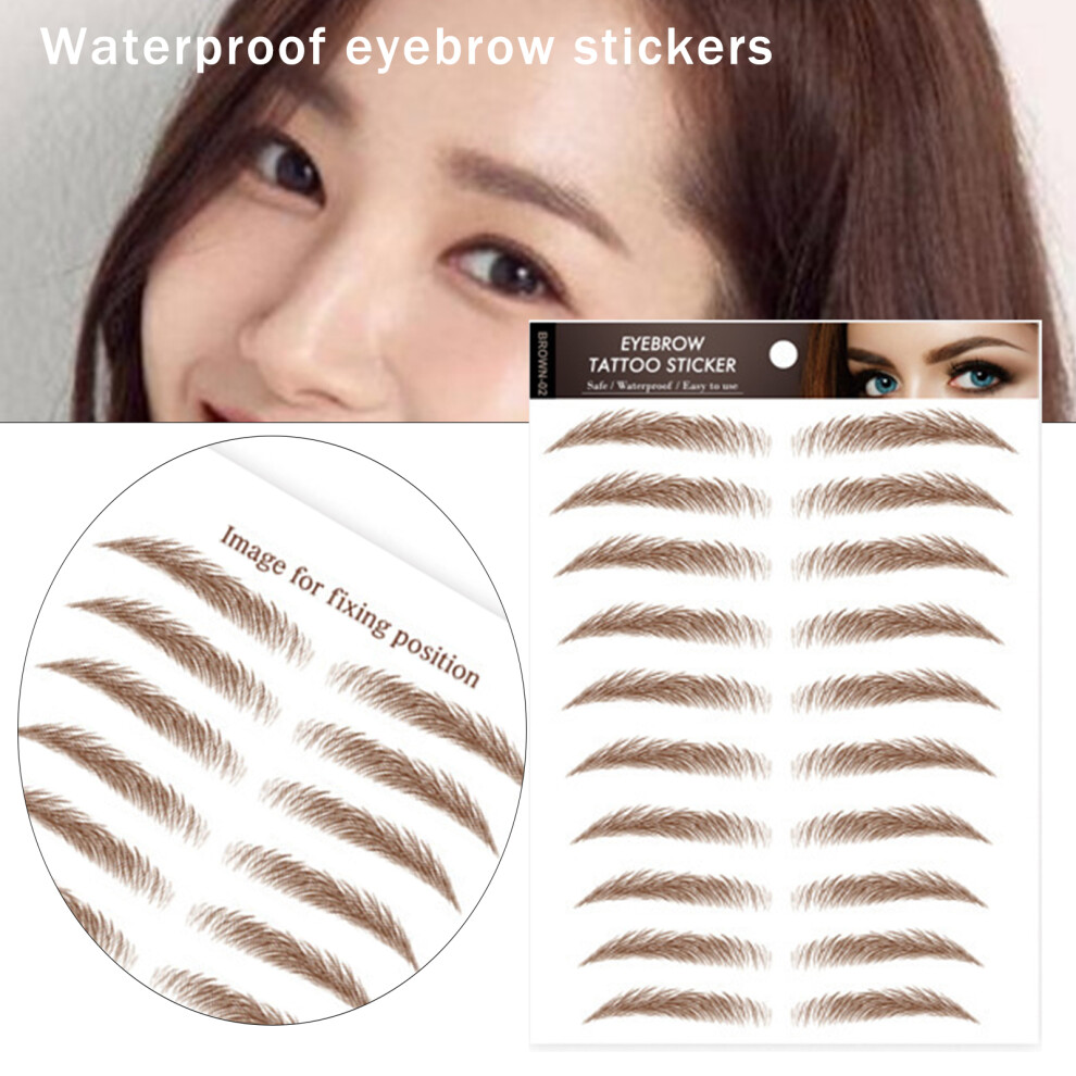 Penghui-Toys (02 Brown) Eyebrow Tattoo Stickers For Women, Hair-Like Peel Off