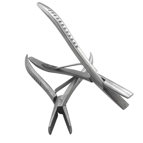 Alicate de Extensão de Cabelo com Grampo de Aço Inoxidável Prateado de 7 Polegadas com Ranhuras Suaves e Ferramentas de Extensão de Cabelo de 2