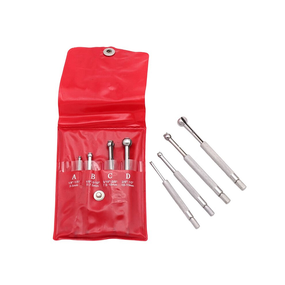 4Pcs Telescoping Small Hole Gauge Set Full Round Spherical Shaped Hardened Bore Gauge Flat 6032848775455