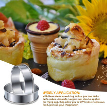18 Pieces Muffin Tart Rings Double Rolled Tart Ring Stainless Steel Muffin Rings Metal Round Ring Mold for Food Making