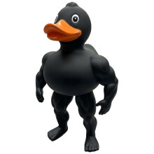 (Black) Bodybuilding Duck Figurine for Gym & Office