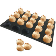 2X 20-Hole Silicone Mold Cake T Pizza Model Round Bread Hamburger Mold Non-Stick Baking Tray Tool