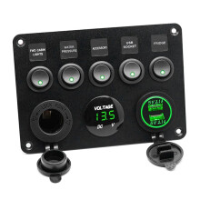 Boat  Panel Car  Panel Waterproof Digital Voltmeter Dual USB Port Outlet Combination Marine LED Rocker Red