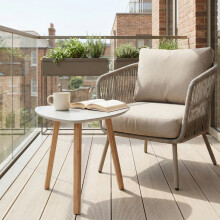 Malme Small Outdoor Side Table for Balcony & Patio in Chalk Grey