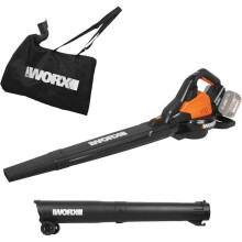 Aspirateur souffleur broyeur 2*20V WORX - WG583E.9 (borstelloze motor, 335 km/h, zak en harnas, zonder batterij of oplader)