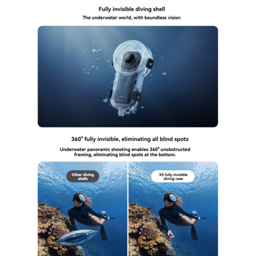 For  X5 Invisible Dive Case Underwater Dive Housing Shell 60M Waterproof Camera Protector Diving Case 2