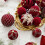 Weihnachtskugeln, Ornamente, Weinrot, Beflockung, Weihnachtsbaumschmuck, Neujahr, Weihnachtskugeln A 2