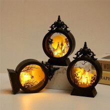 Horreur Halloween LED Vent Lumière Portable Fantôme Lanterne Bar de Bureau Ornement Halloween Décor Accessoires Fournitures A