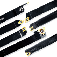 Lathe Thread Tool Set 6Pcs - 3Pcs Turning Shank Boring Bars with 3Pcs Indexable Carbide Inserts D