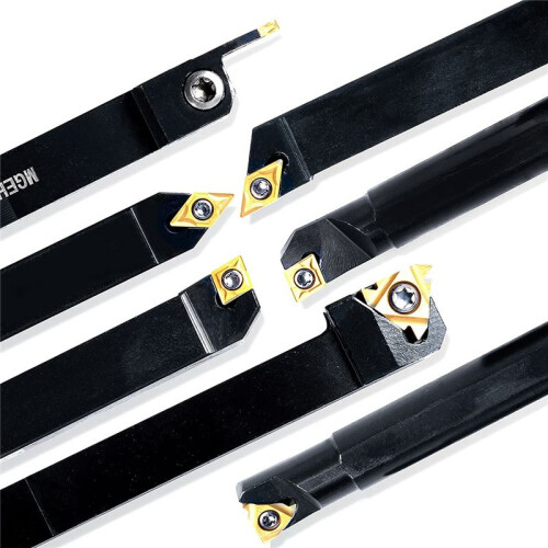 Lathe Thread Tool Set 6Pcs - 3Pcs Turning Shank Boring Bars with 3Pcs Indexable Carbide Inserts D