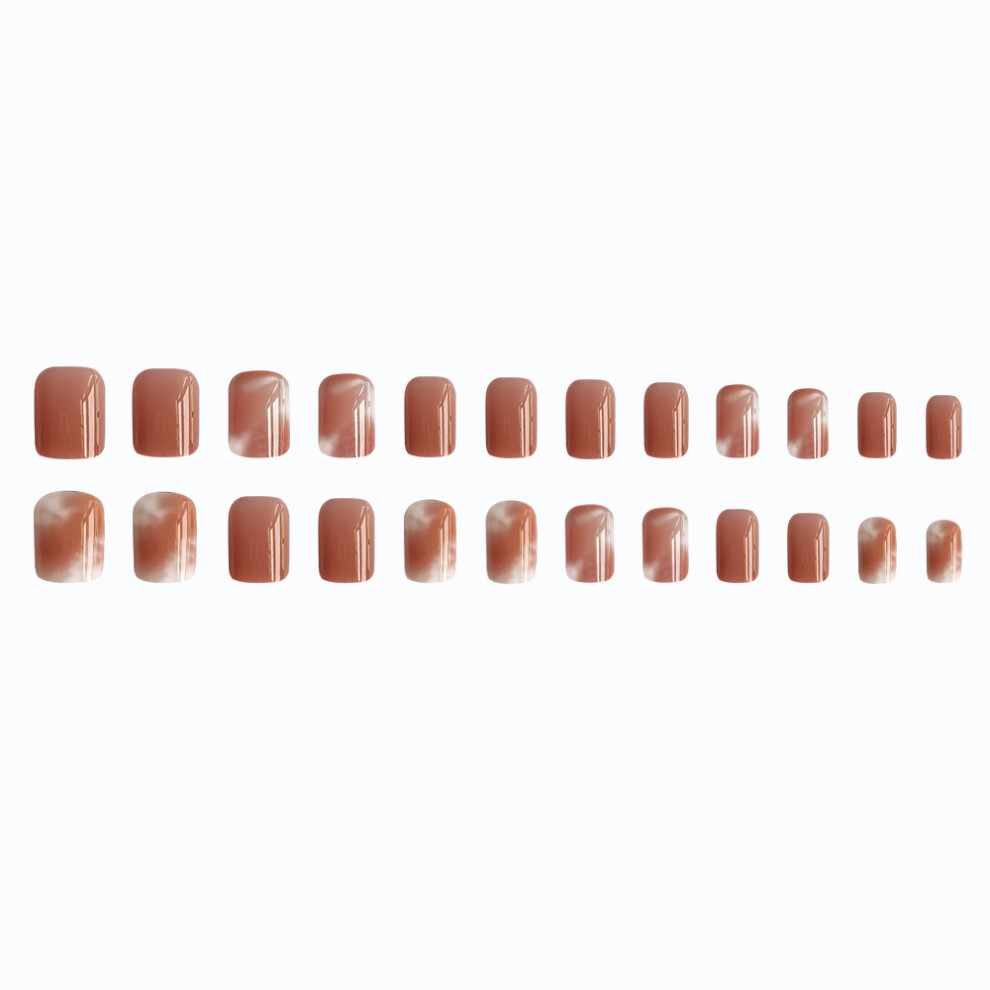 Penghui-Toys Pink (Standard) 24Pcs Grapefruit False Nails For Women