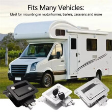 RV Lock Caravan Door Handle Lock Cabin Panel Lock Double Insurance Anti-Theft Portable for RV Caravan,A