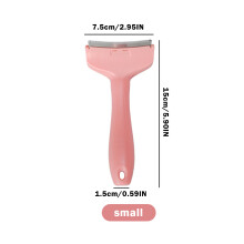 (Pink, S) Pet Deshedding Comb for Cats & Dogs, Painless