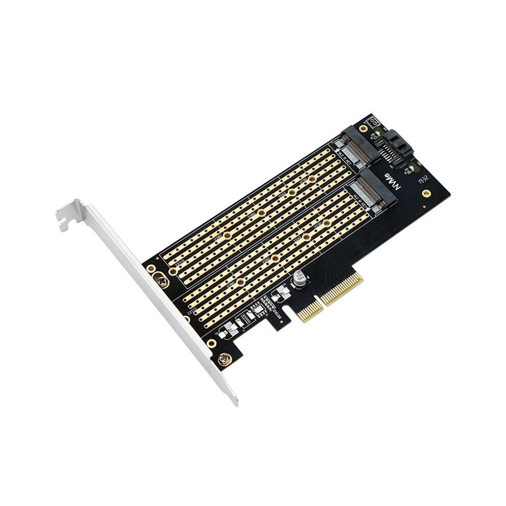 M.2 Dual M.2 Pcie 4.0 Adapter For Nvme / Ngff Ssd Nvme (M Key) And (B Key) Ssd To Pcie X4 X8 X16 Slot 6033318380971