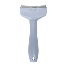 (Blue, S) Pet Deshedding Comb for Cats & Dogs, Painless Knot Remover