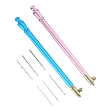 Embroidery Crochet Hook Set with Stainless Steel Handle, Ergonomic Grip, 6 Sizes for Crafting