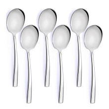 6pcs Large Serving Spoons Set Stainless Steel 9.14 Inch Serving Utensils for Buffet Parties Catering Dishwasher Safe