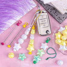 10Pcs Bag Pendant Round Chain Accessory DIY Handmade Beaded Zipper Decorative Beadable Desk Accessories