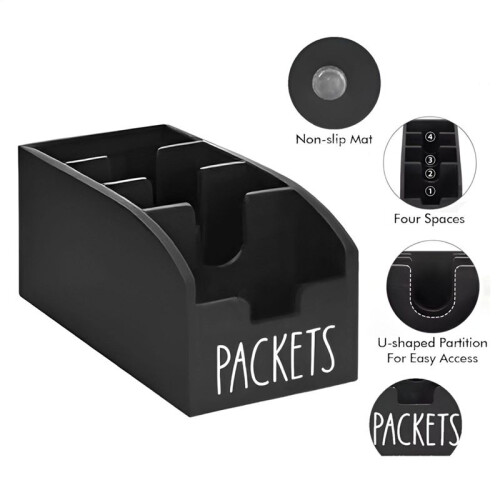Packet Organizer Pantry - Kitchen Storage Packet Holder, Snack Storage Box Countertop Fast Food Packet Organizer 1