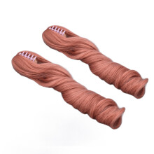 2er Pack Puppenperücken 25 cm Karottenorange römische Locken