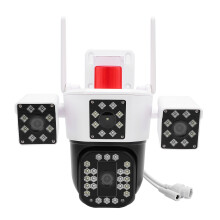 Outside Surveillance Camera 6MP 4 Lens IP55 Water Proof 2 Way Voice WiFi Wireless Outside Camera EU Plug