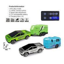 TRASPED RC 1:64 Off-Road Truck Climbing Car Model Remote Control Electric Toy Gift Car Grey No Luggage