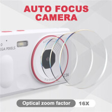 Digital Camera 16x Digtal Auto Focus 2.5K HD 72MP Digital Camcorder Camera for Home Outdoor Travel White