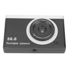Câmera digital HD 50MP 1080P com zoom de 8x, câmera dupla frontal e traseira com filtro, compatível com fotografia infantil, preta.