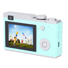 48MP 1080P digitale camera, 16x digitale zoom, 2,4 inch HD-display, dubbele lens voor en achter, USB Type-C opladen, compactcamera, lichtgroen.