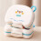2pcs Round Portable Plastic Medicine Box Cute Cartoon Sealed Moisture-Proof Multi-Compartment Storage 5