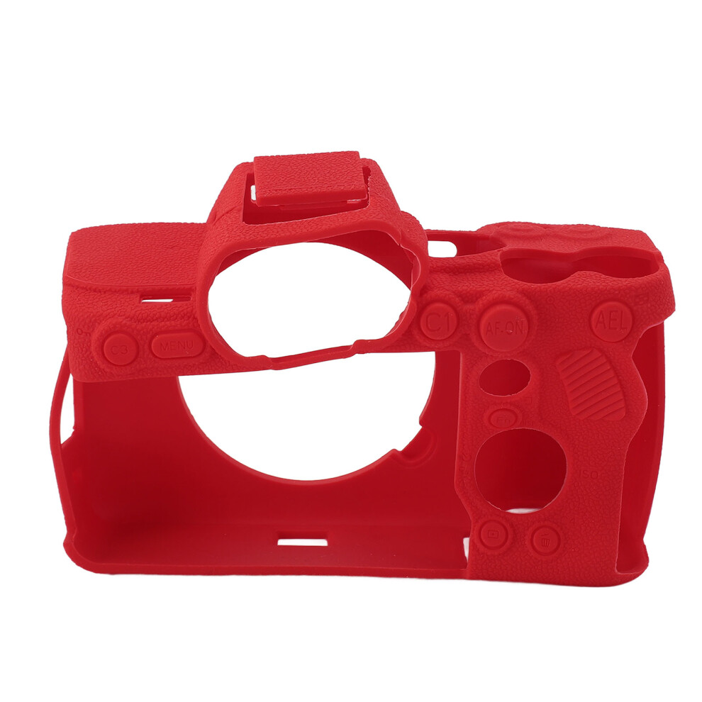 Camera Silicone Case Soft Anti Slip Shockproof Slim Personalized Camera Body Skin Compatible With A7r5 Camera Red 3422205385084