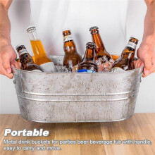 Ice Buckets, Galvanized Tub - Drink Buckets for Parties, Beverage Tub for Barbecue Enthusiasts, Bucket for Drinks