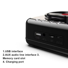 Portable Vinyl Record Player Excellent Bass Anti-Interference for Outdoor Activities Camping Pa