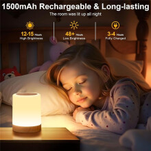 Kindernachtlampje voor de Slaapkamer, LED-Aanraaklamp Naast Het Bed met Afstandsbediening, 13 Kleuren Veranderend, USB-Oplaadbare Draagbare Lamp