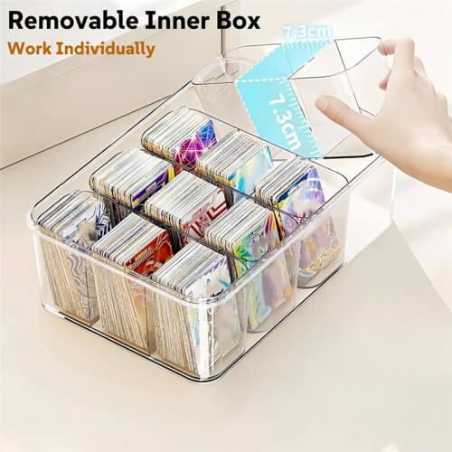 Multipurpose Storage Box,Clear Crafts Storage Organizers,Portable Acrylic Storage Containers with 4 Inner Boxes 2