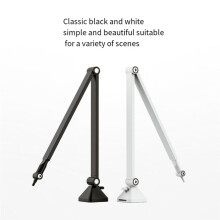 Mic Arm, 360 Rotatable Microphone Boom Arm Mic Stand, with Mic Clip , 3/8In to 5/8In Adapter Microphone Stand White