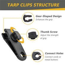 36 Pcs Tarp Clips Heavy Duty Lock Grip, Tarp Clamps, Fit for Camping Tent,Awnings, Car Cover,Pool Cover, Boat Cover