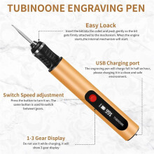 Stylo Graveur pour Artistes et Bricoleurs - Gravez sur de 50 Surfaces - Adapté Aux Débutants - Rechargeable - 30 Embouts et Guide de Maîtrise B