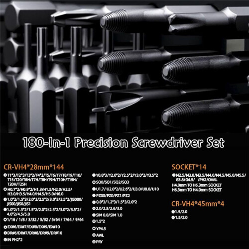 180 in 1 Manual Precision Screwdriver Set, Professional Computer Screwdriver Kit, Tool Repair Box with Drill Bits